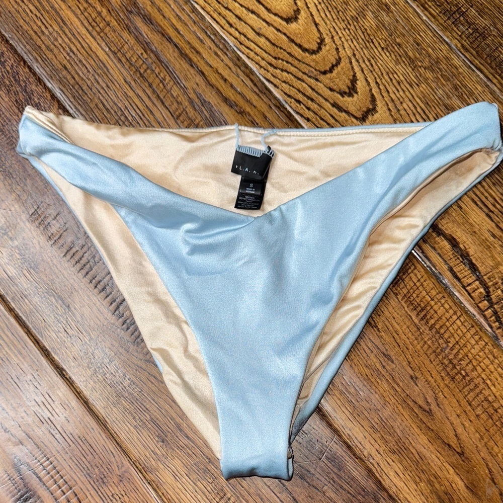 LA Hearts Blue High Waisted Bikini Bottoms